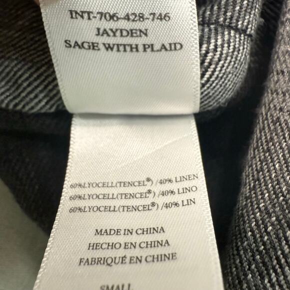 Rails Jayden Utility Jacket Women’s Small Sage Green Plaid Lined Linen - Picture 9 of 11